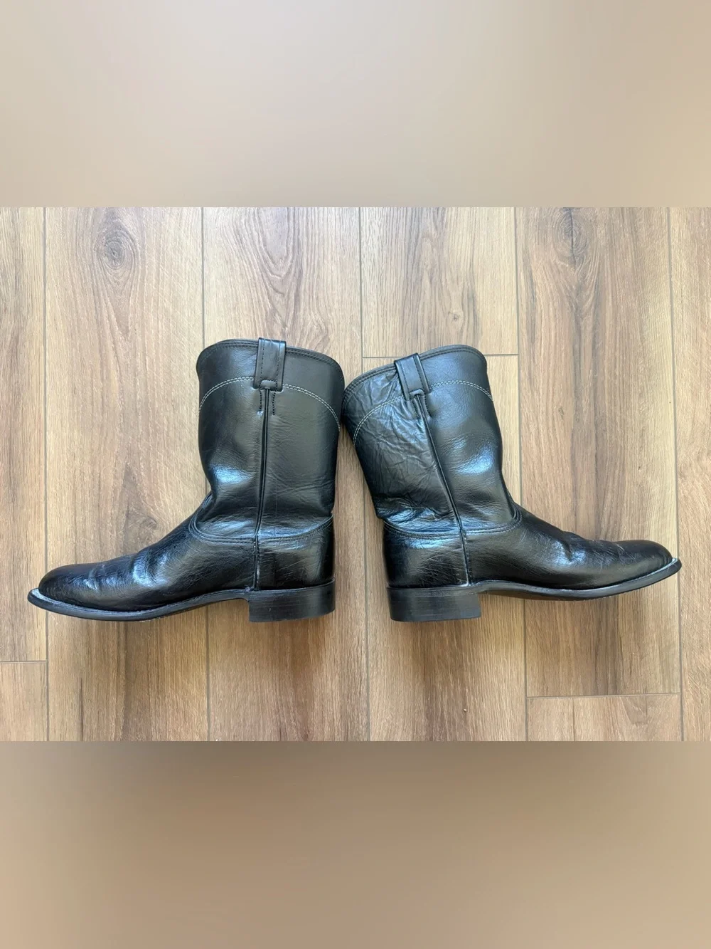 Vintage Larry Mahan Smooth Ostrich Roper Boots Mens Size 9.5 D Western Cowboy